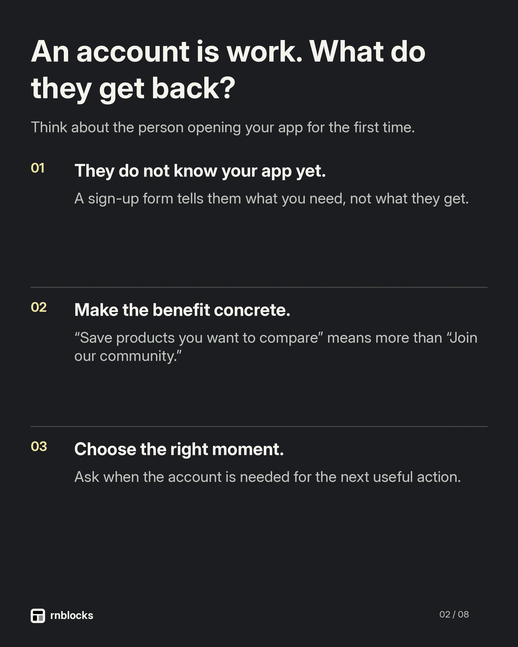 Onboarding should help someone reach the first useful result.