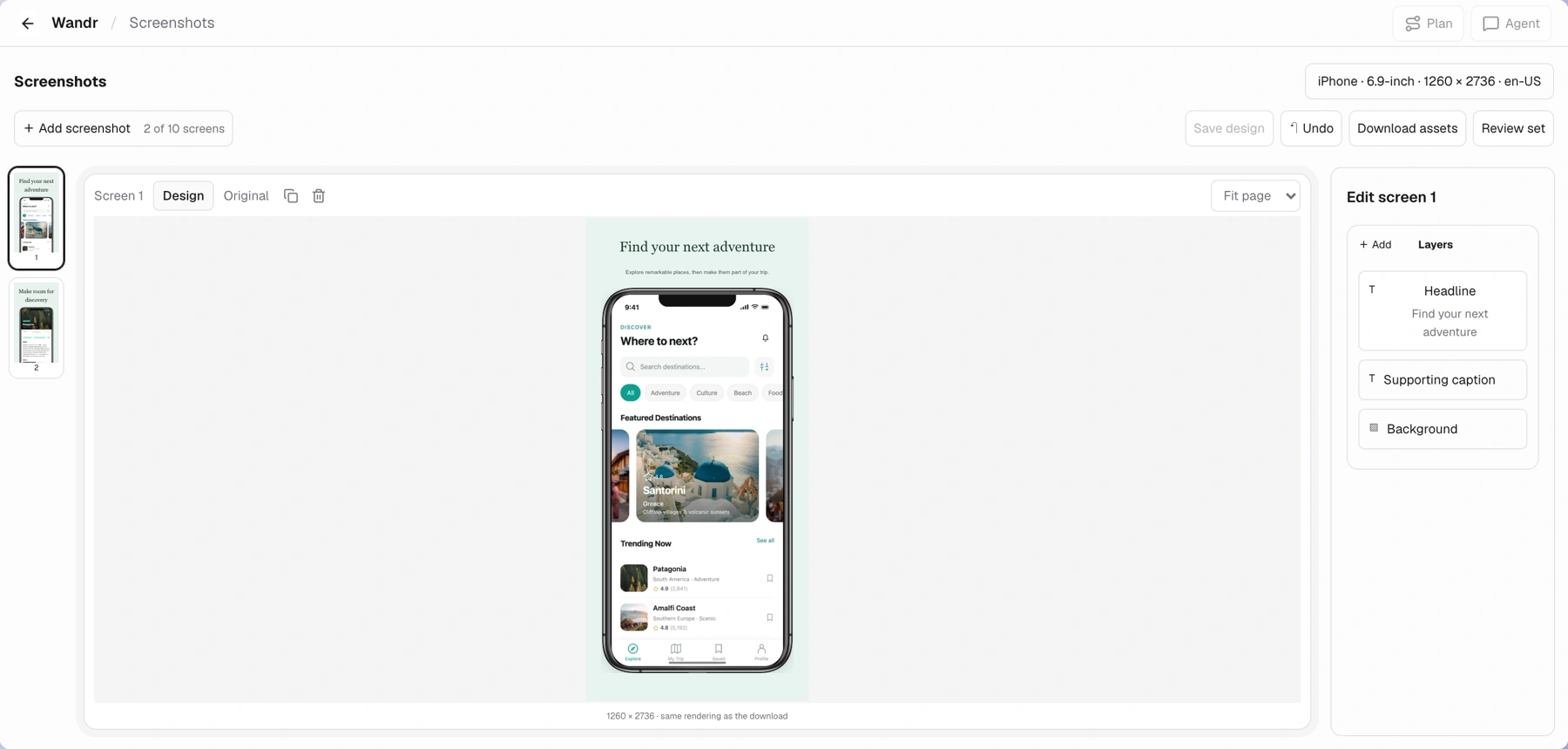 Use actual app screens and keep the store-asset copy readable.