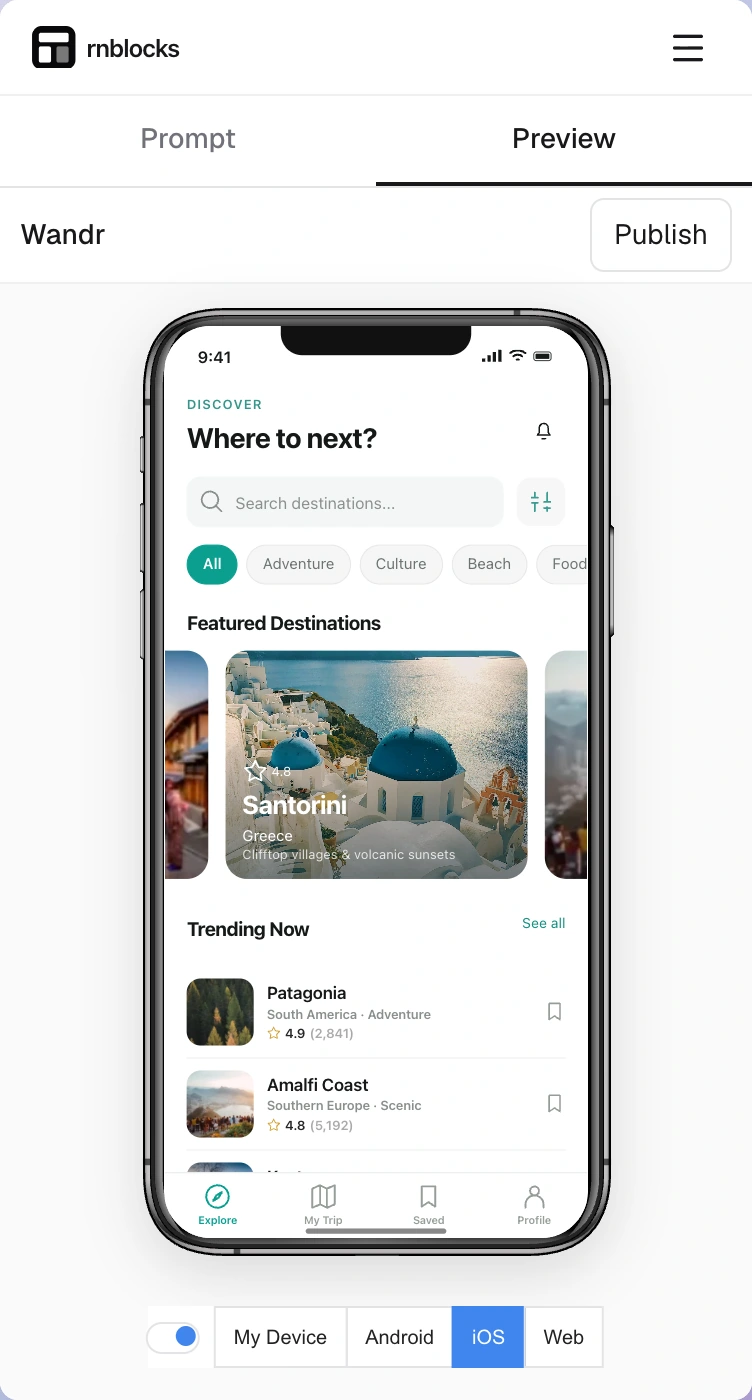The RNBlocks workspace also has a mobile layout.