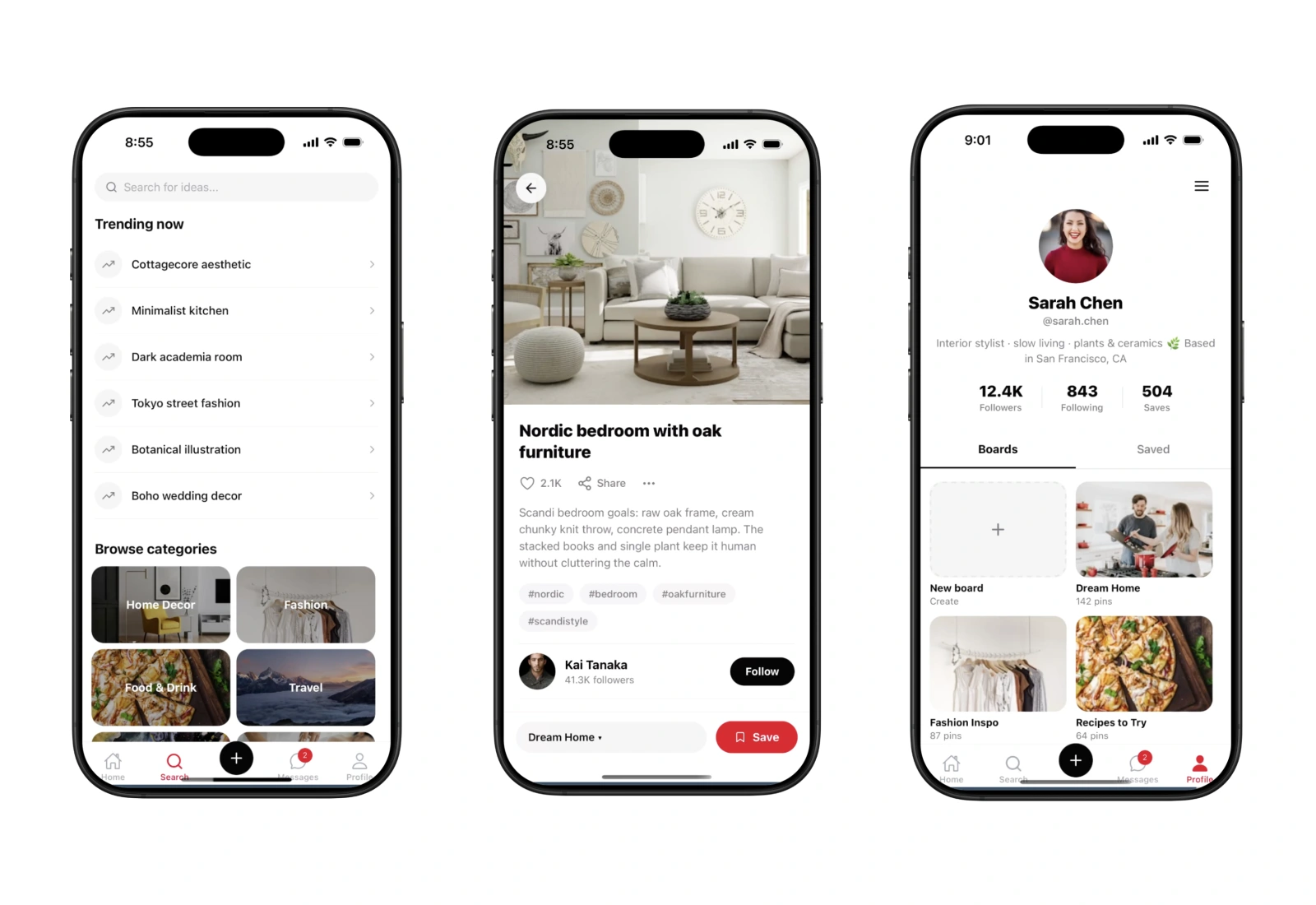 Actual Pinnacle app example screens.