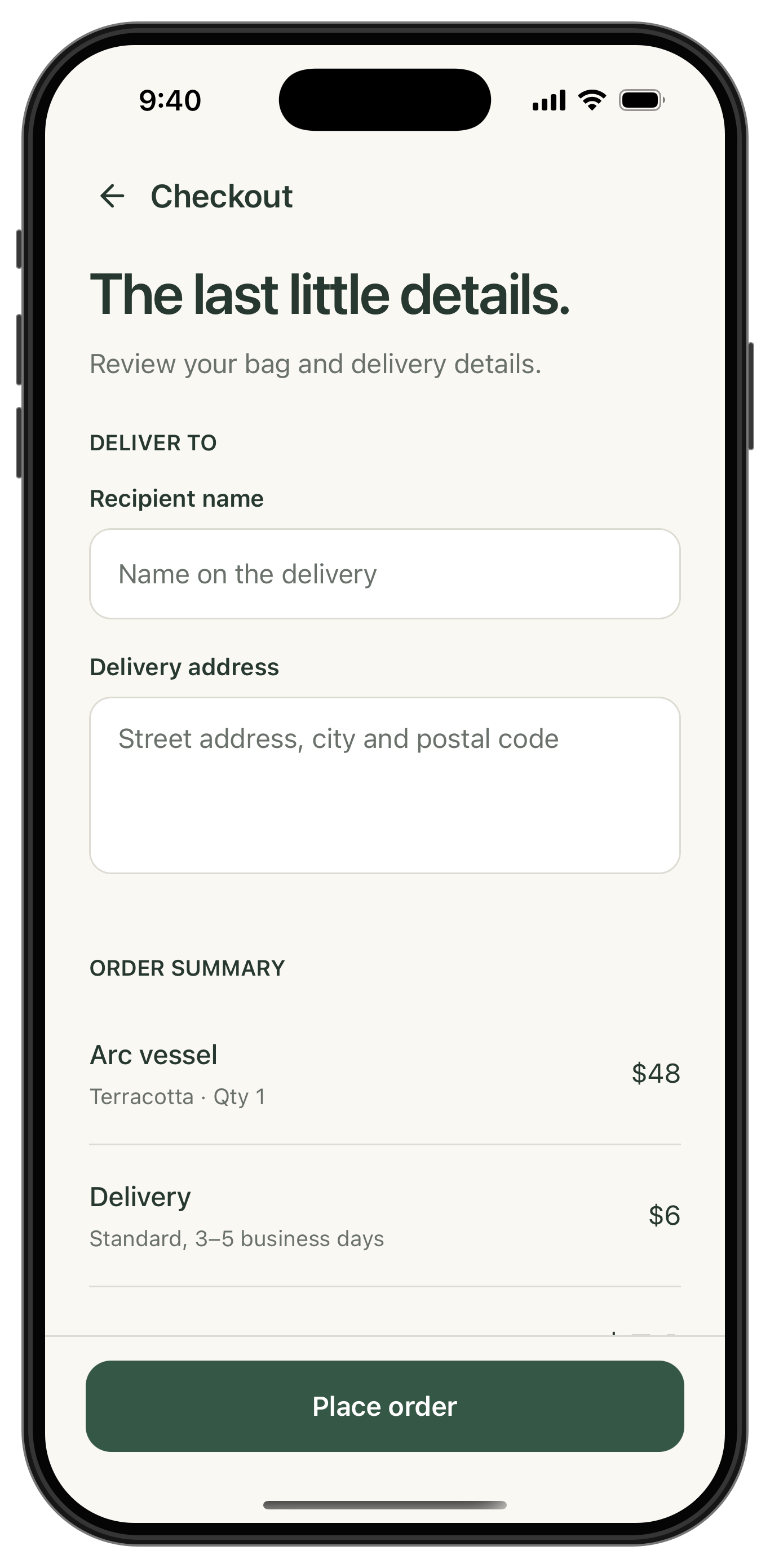 Build a Homewares Shopping App, app screenshot 5