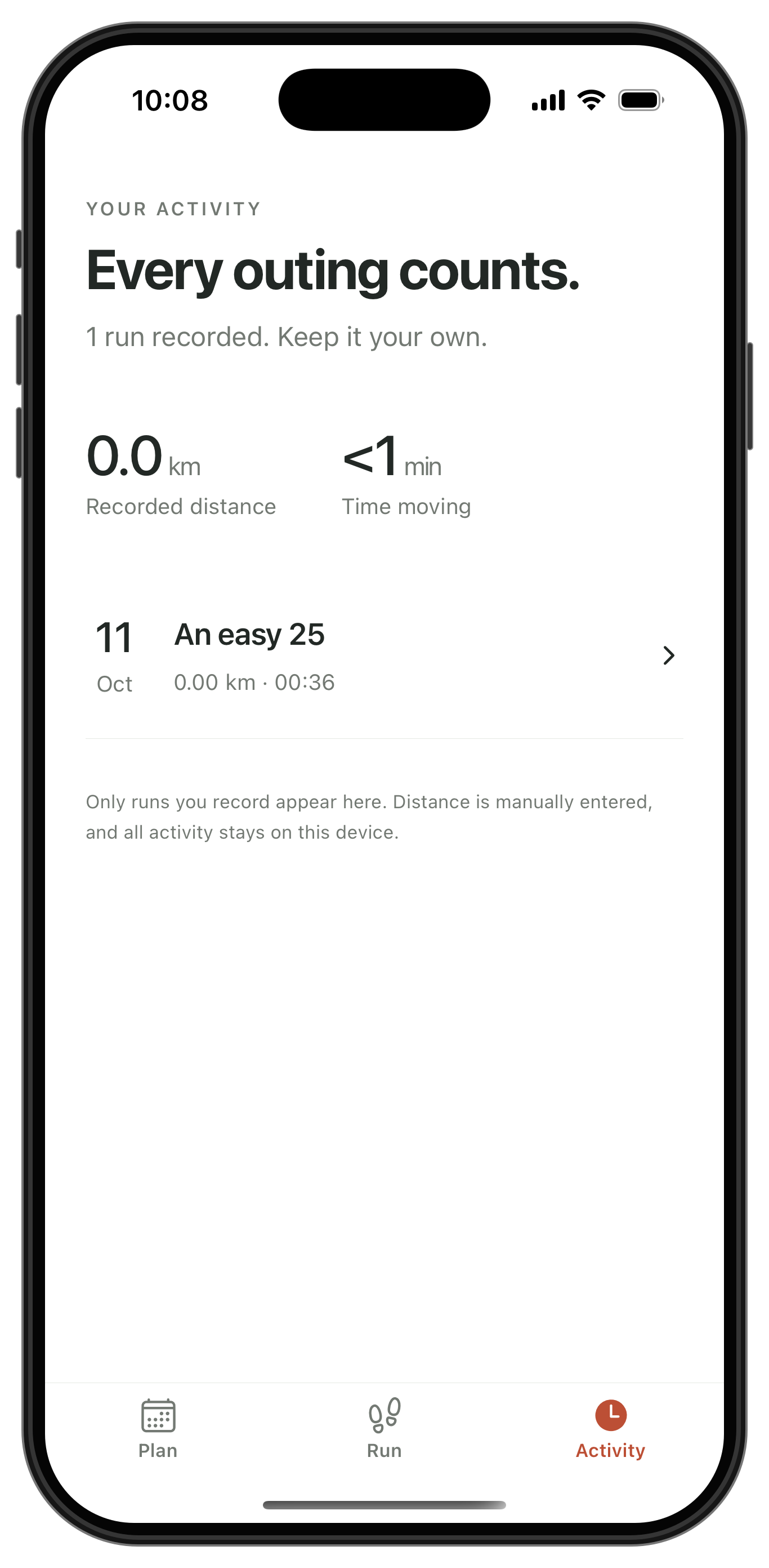 Build a Running Tracker App, app screenshot 5