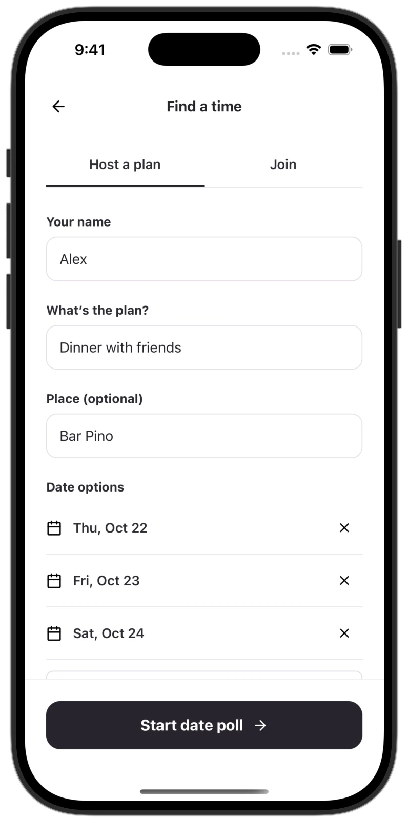 Roundabout: Event Planner with Voting App Template, app screenshot 4