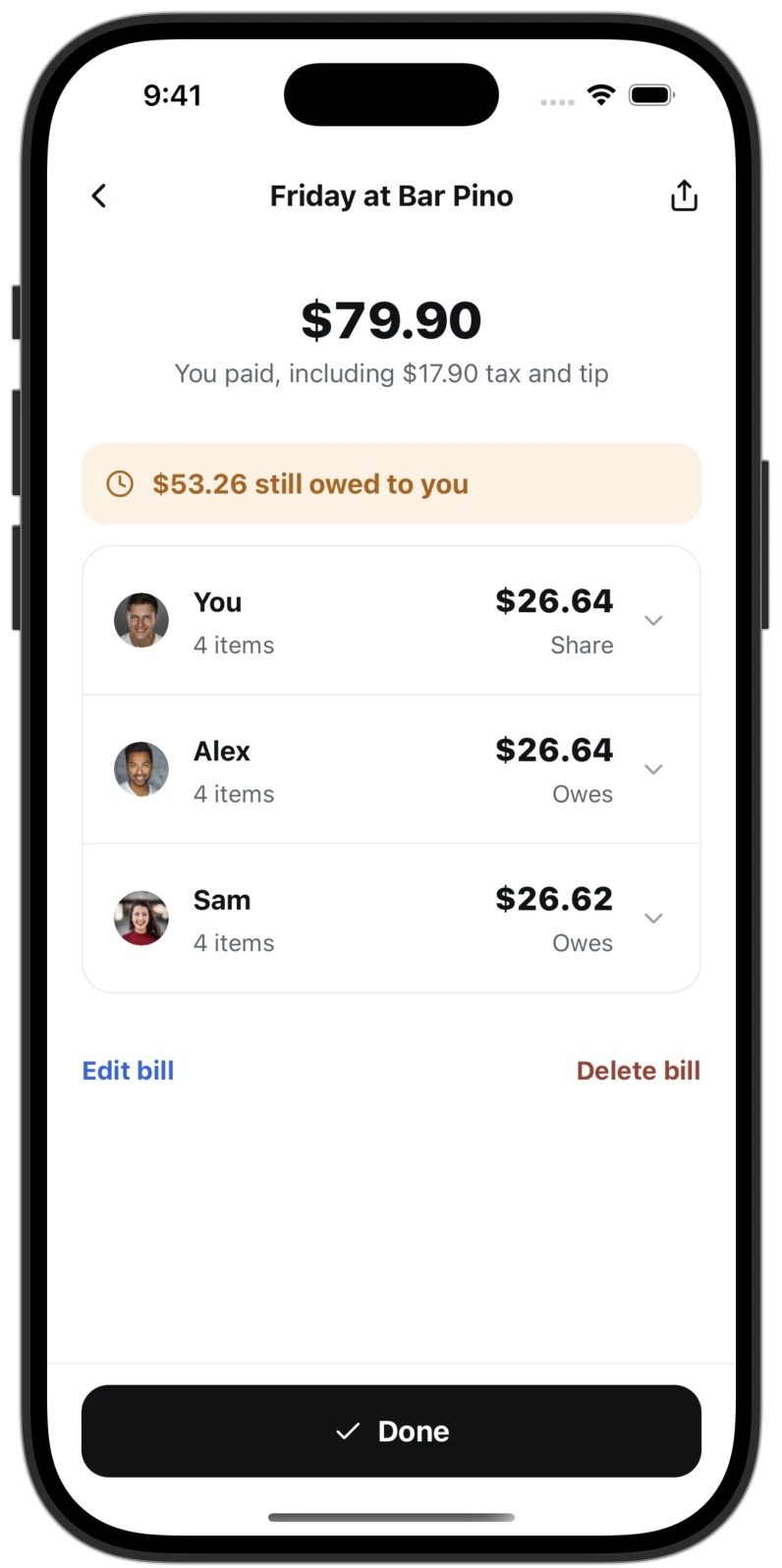 Fairshare: Receipt Bill Splitter App Template, app screenshot 4