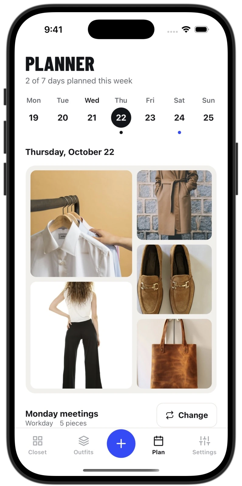 FORME: Outfit Planner App Template, app screenshot 4
